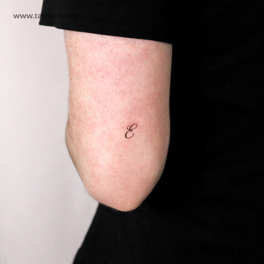 Letter E Script Temporary Tattoo - Set of 3