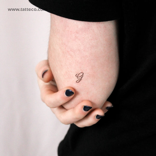 Letter G Script Temporary Tattoo - Set of 3