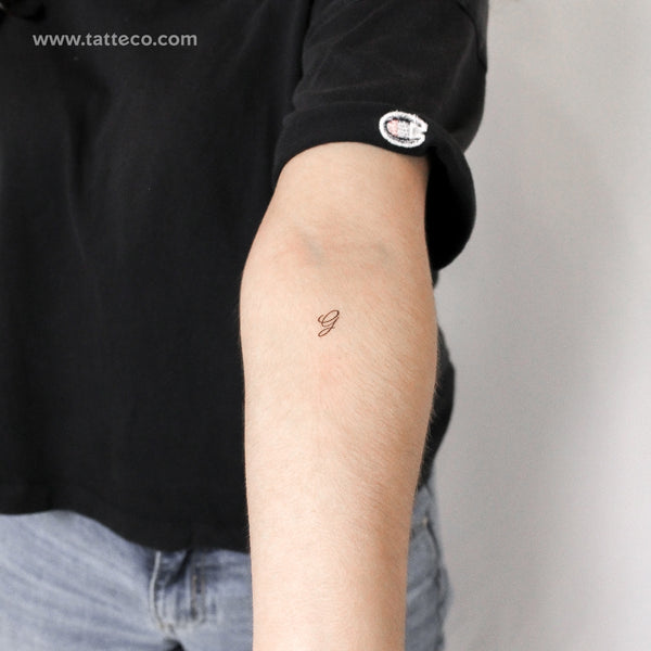 Letter G Script Temporary Tattoo - Set of 3