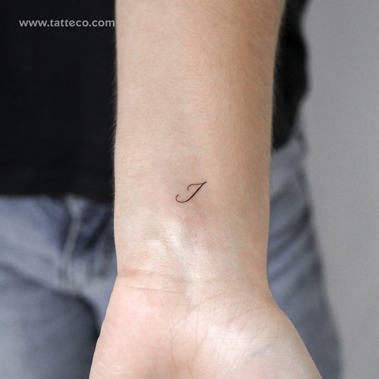 Letter I Script Temporary Tattoo - Set of 3