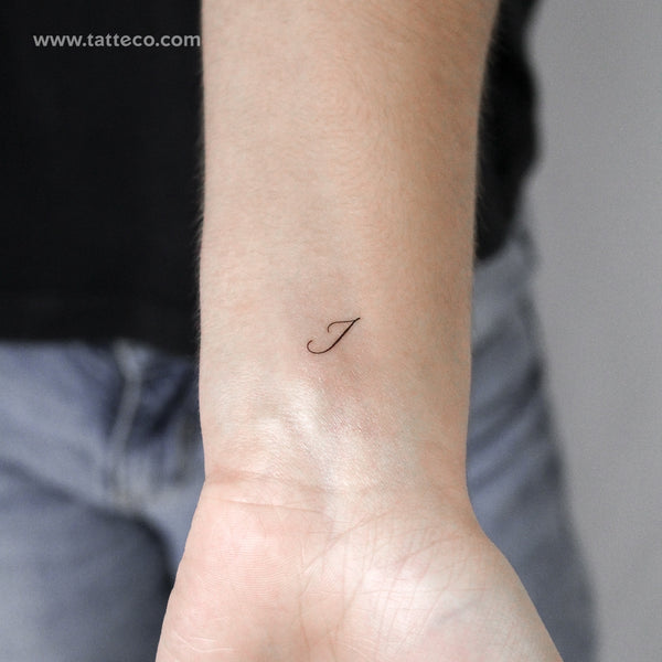 Letter I Script Temporary Tattoo - Set of 3