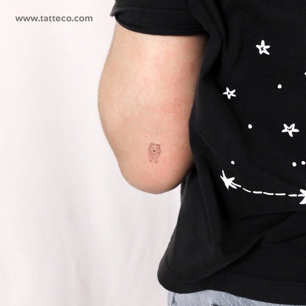 Fine Line Collie Temporary Tattoo - Set of 3