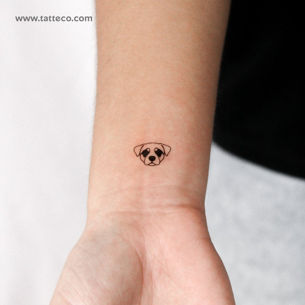 Rottweiler Face Temporary Tattoo - Set of 3
