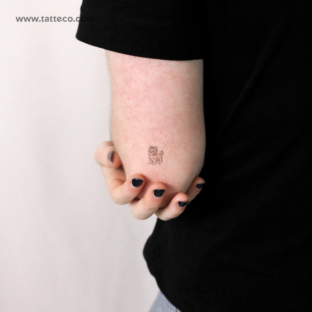Little Yorkshire Terrier Temporary Tattoo - Set of 3