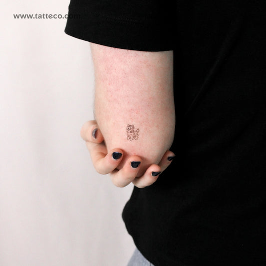 Little Yorkshire Terrier Temporary Tattoo - Set of 3