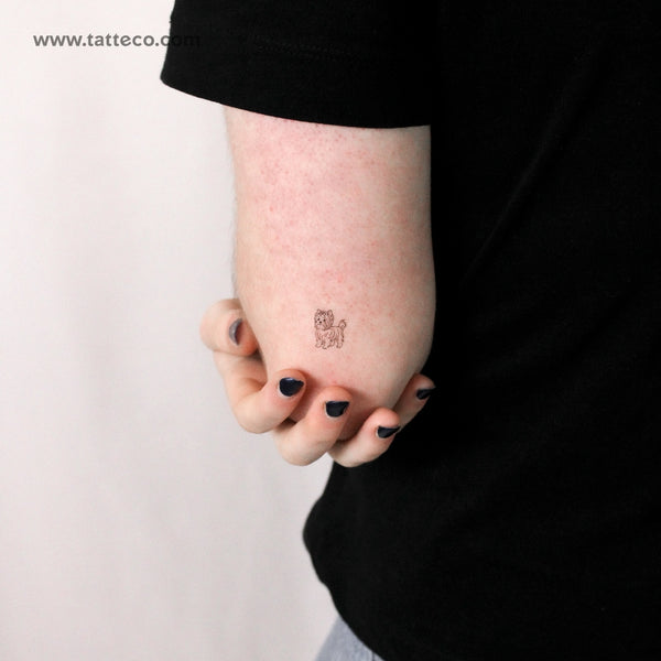 Little Yorkshire Terrier Temporary Tattoo - Set of 3