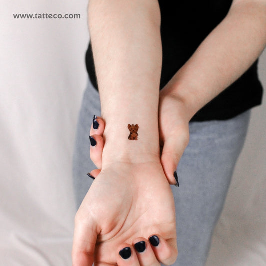 Small Yorkshire Terrier Temporary Tattoo - Set of 3