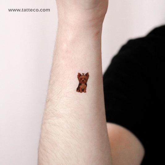 Small Yorkshire Terrier Temporary Tattoo - Set of 3