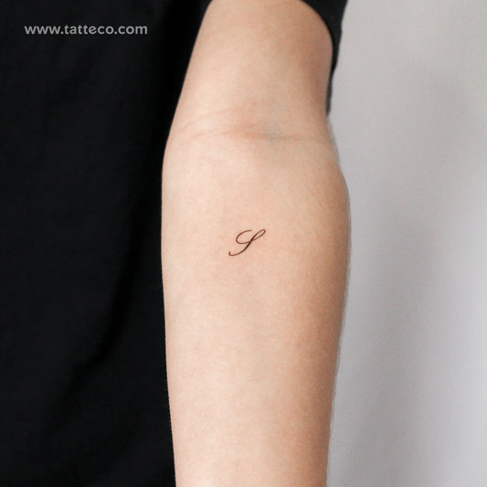 Letter S Script Temporary Tattoo - Set of 3