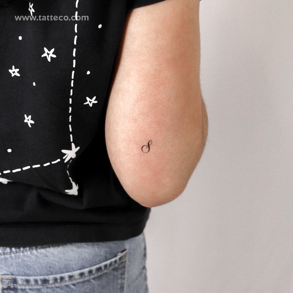 Little Letter S Script Temporary Tattoo - Set of 3