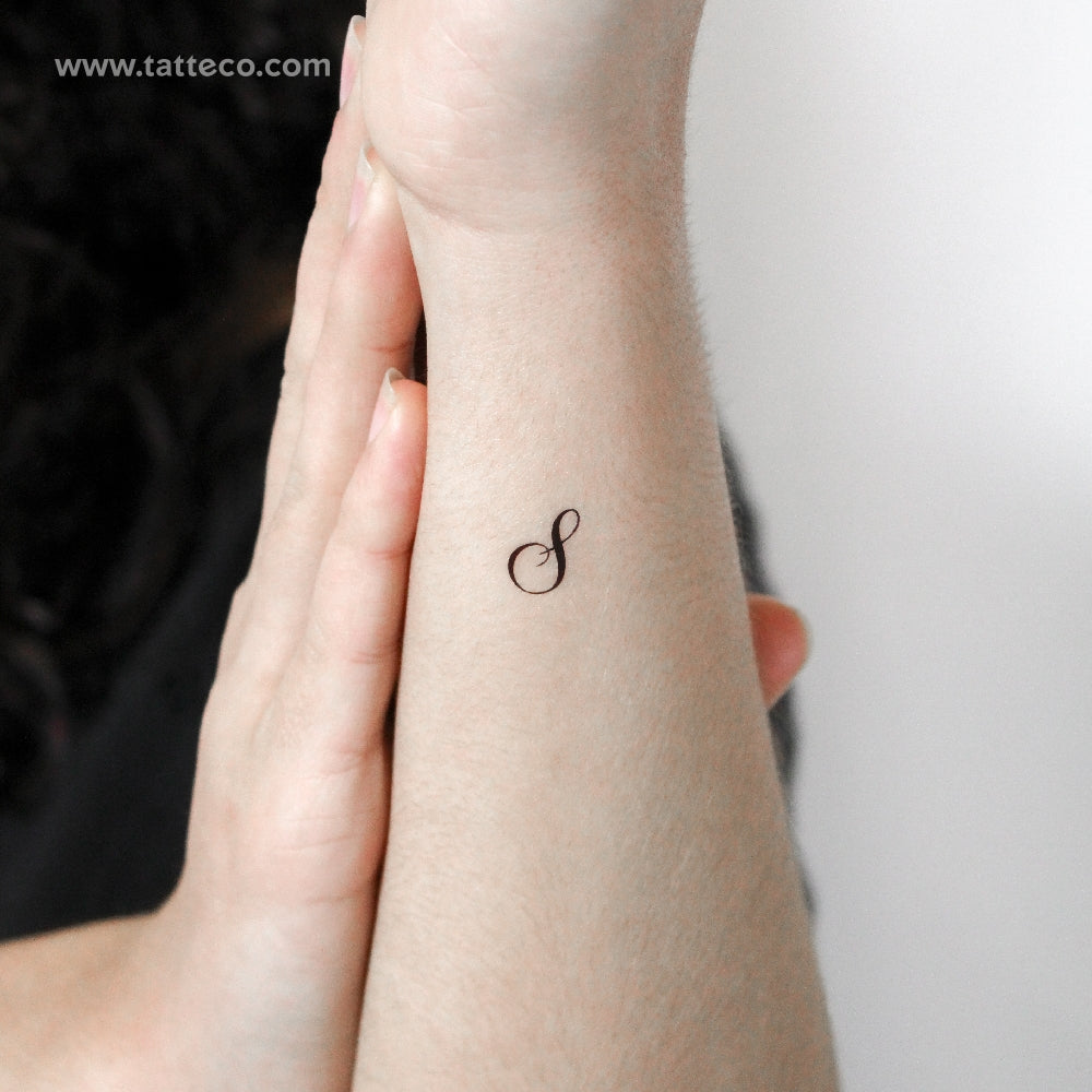 Little Letter S Script Temporary Tattoo - Set of 3