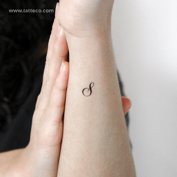 Little Letter S Script Temporary Tattoo - Set of 3