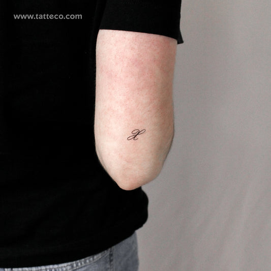 Letter X Script Temporary Tattoo - Set of 3