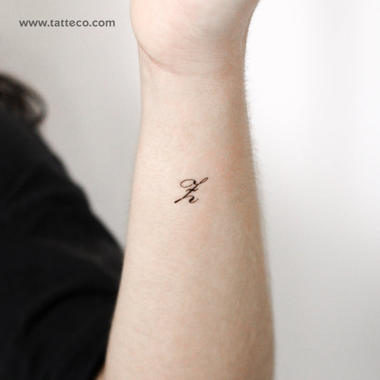 Letter Z Script Temporary Tattoo - Set of 3
