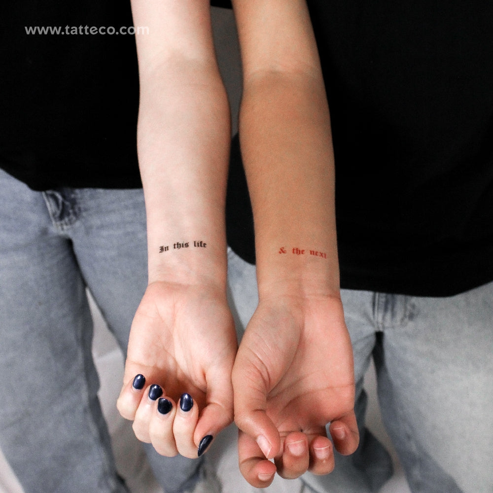 In This Life & The Next Temporary Tattoo - Set of 3