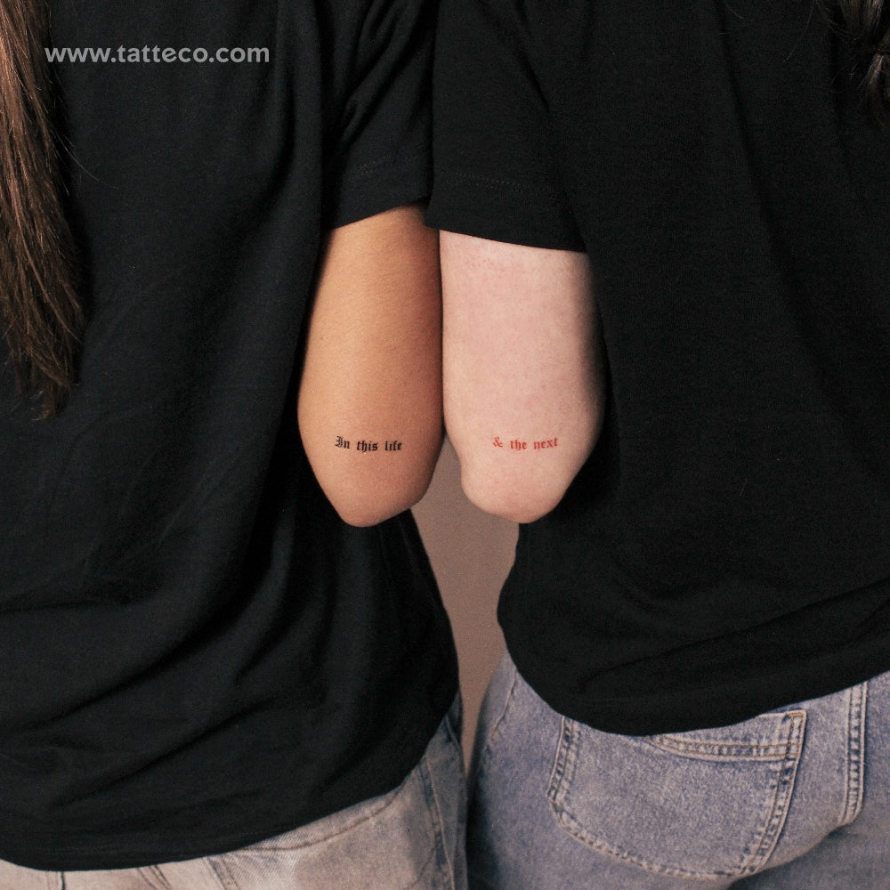 In This Life & The Next Temporary Tattoo - Set of 3