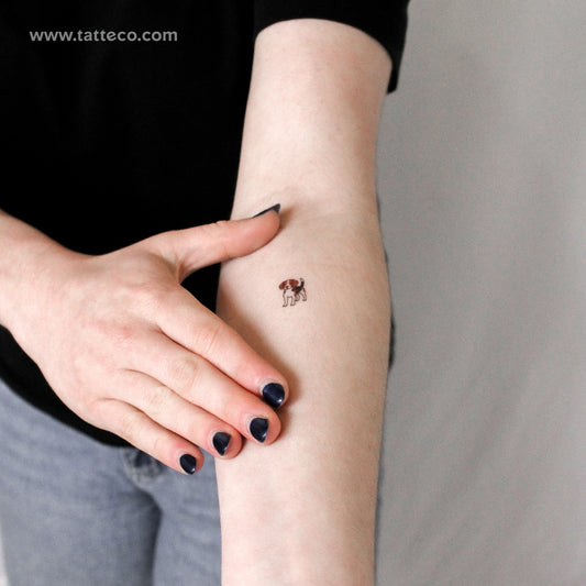 Tiny Beagle Temporary Tattoo - Set of 3