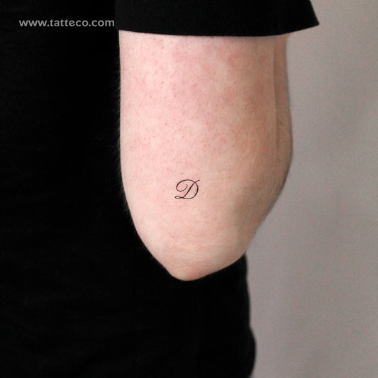 Letter D Script Temporary Tattoo - Set of 3