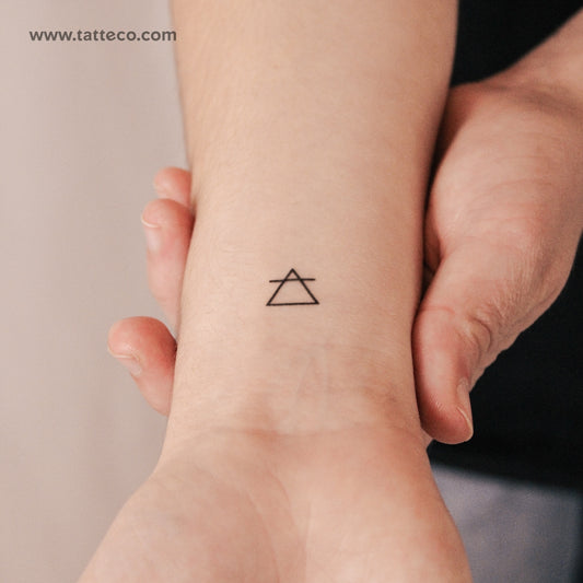 Tatuaje semipermanente del símbolo alquímico del aire (juego de 2)