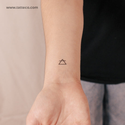 Tatuaje semipermanente del símbolo alquímico del aire (juego de 2)
