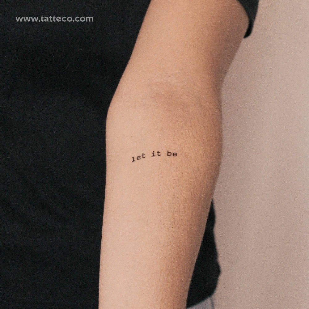 Tatuaje semipermanente "Máquina de escribir Let It Be" (juego de 2)