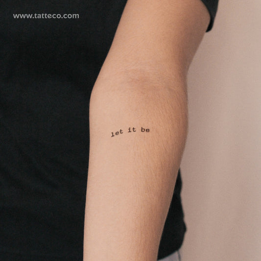 Tatuaje semipermanente "Máquina de escribir Let It Be" (juego de 2)