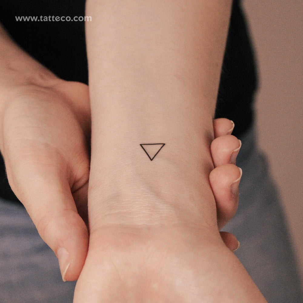 Tatuaje semipermanente del símbolo de la alquimia del agua (juego de 2)