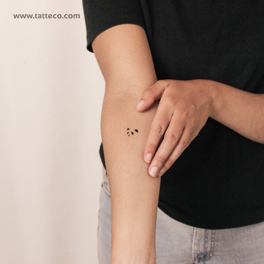 Panda Bear Face Semi-Permanent Tattoo - Set of 2