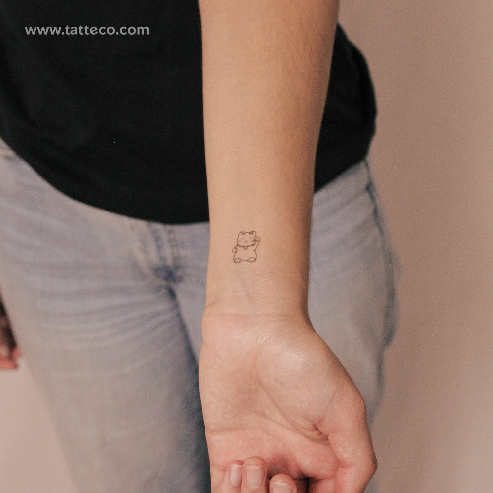 Maneki-Neko Semi-Permanent Tattoo - Set of 2