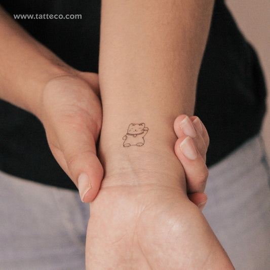Maneki-Neko Semi-Permanent Tattoo - Set of 2