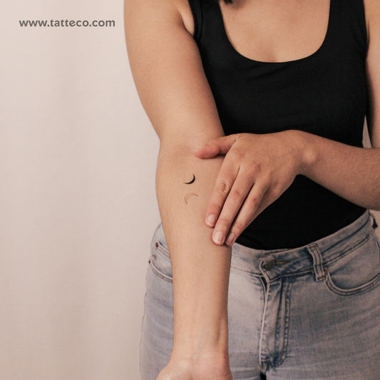 Crescent Couple Semi-Permanent Tattoo - Set of 2