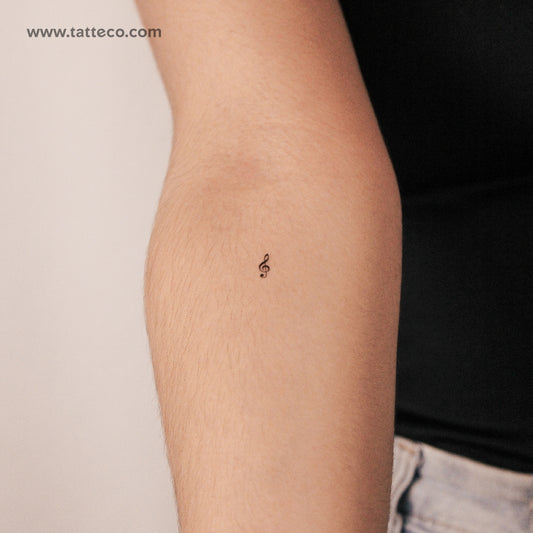 Small Treble Clef Semi-Permanent Tattoo - Set of 2