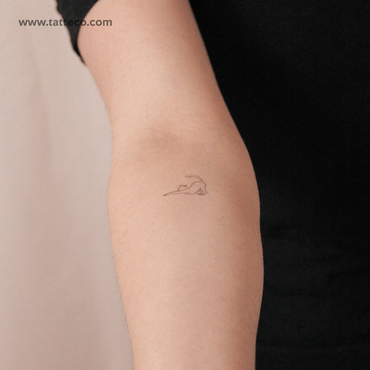 Stretching Cat Semi-Permanent Tattoo - Set of 2