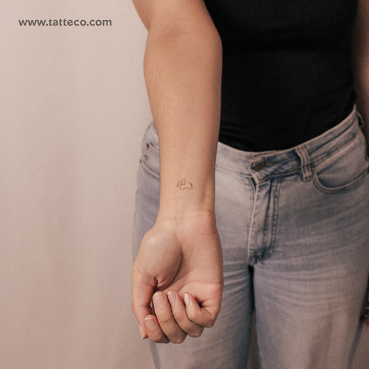 One Line Elephant Semi-Permanent Tattoo - Set of 2