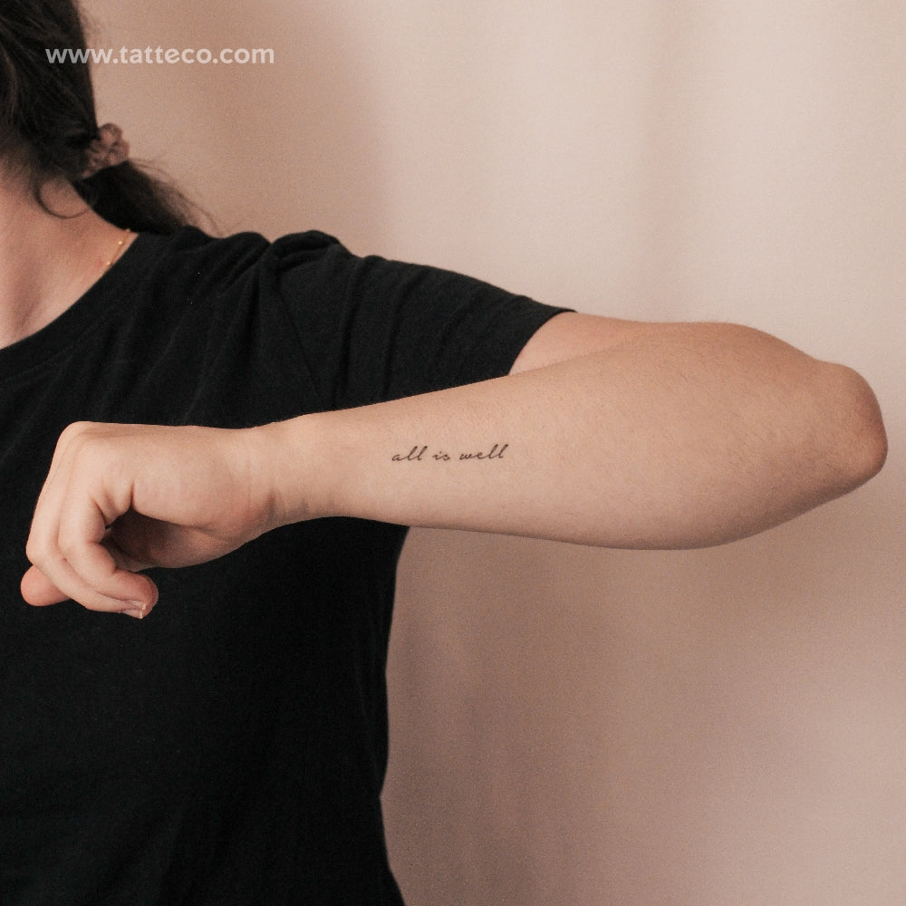 All Is Well Semi-Permanent Tattoo - Set of 2