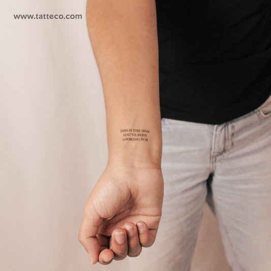Esta es la señal que estabas buscando: tatuaje semipermanente (juego de 2)