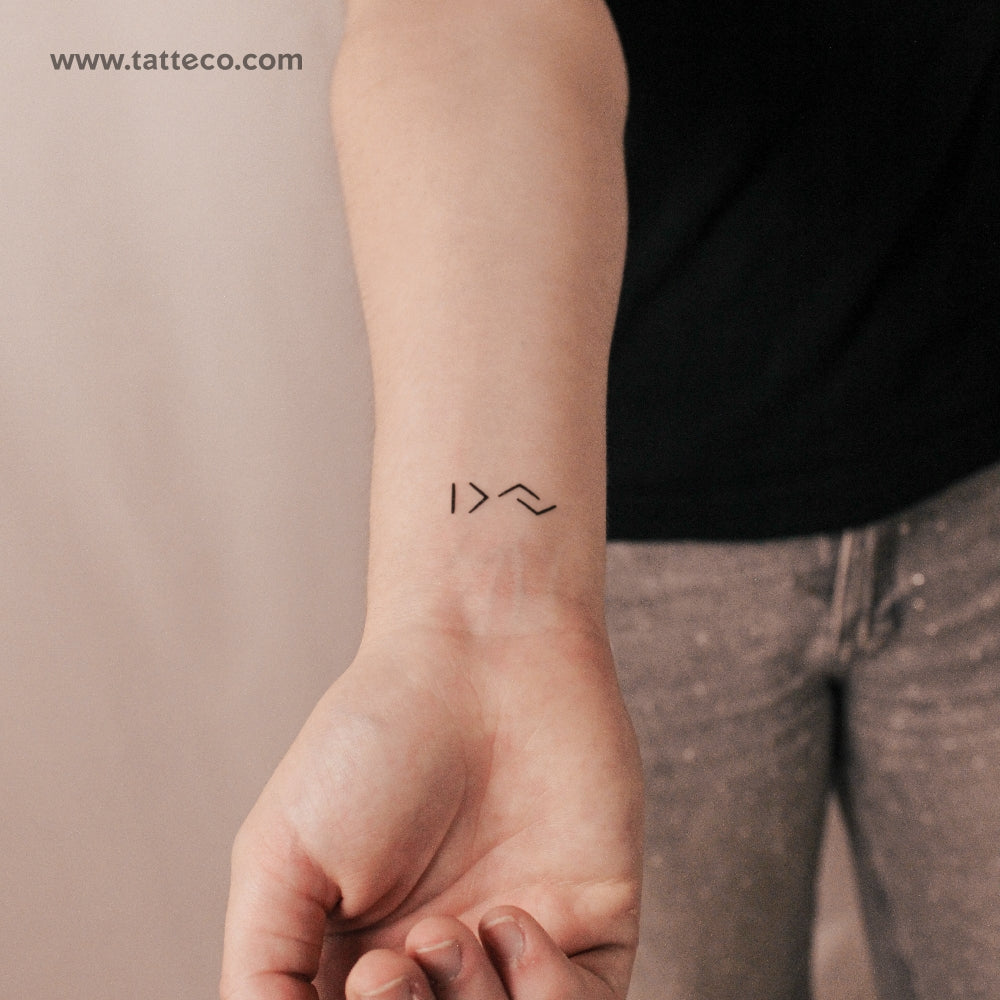 Little I Am Greater Than My Highs And Lows Symbol Semi-Permanent Tattoo - Set of 2