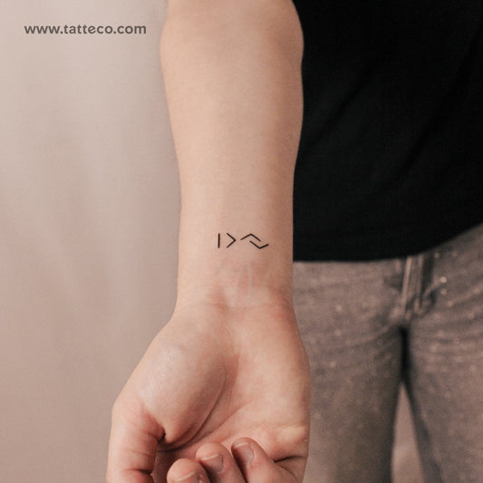 Little I Am Greater Than My Highs And Lows Symbol Semi-Permanent Tattoo - Set of 2