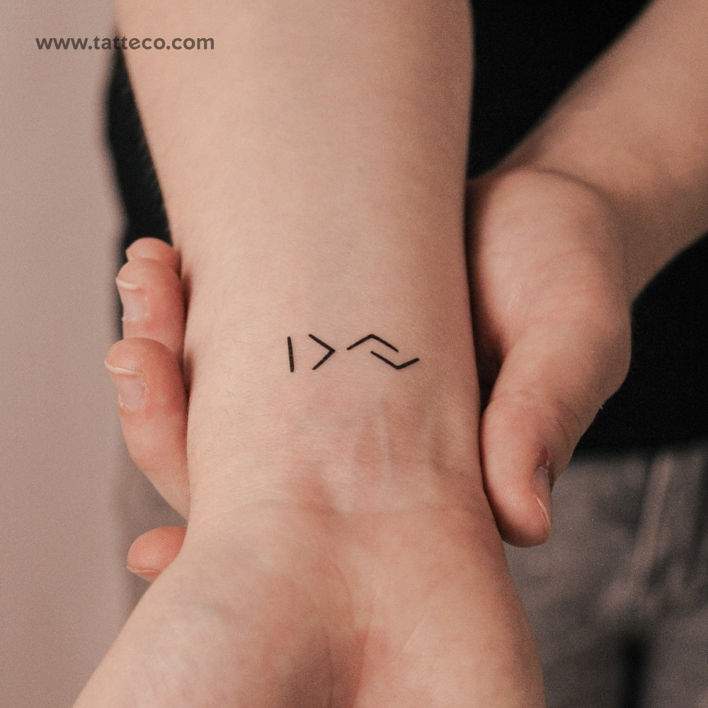 Little I Am Greater Than My Highs And Lows Symbol Semi-Permanent Tattoo - Set of 2