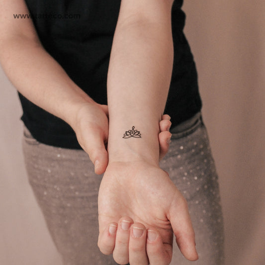Tatuaje semipermanente de loto para la maternidad (juego de 2)
