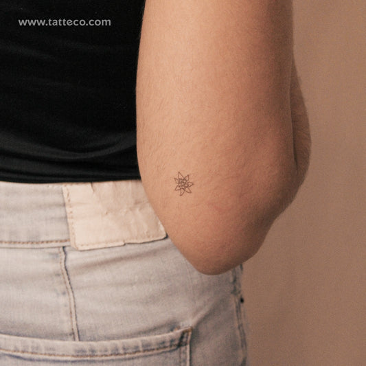 Edelweiss Outline Semi-Permanent Tattoo - Set of 2
