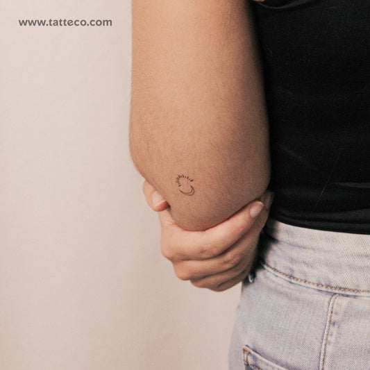 Minimalist Sun And Moon Semi-Permanent Tattoo - Set of 2