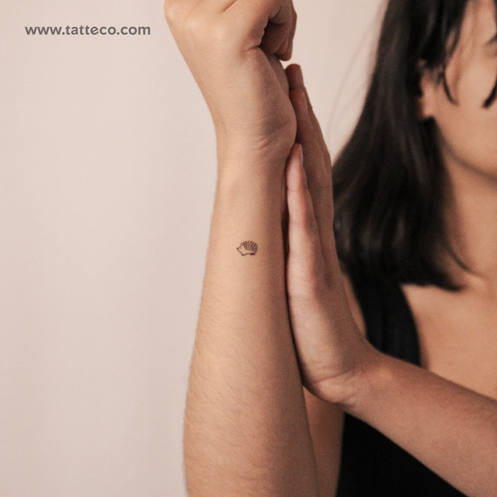 Minimalist Hedgehog Semi-Permanent Tattoo - Set of 2