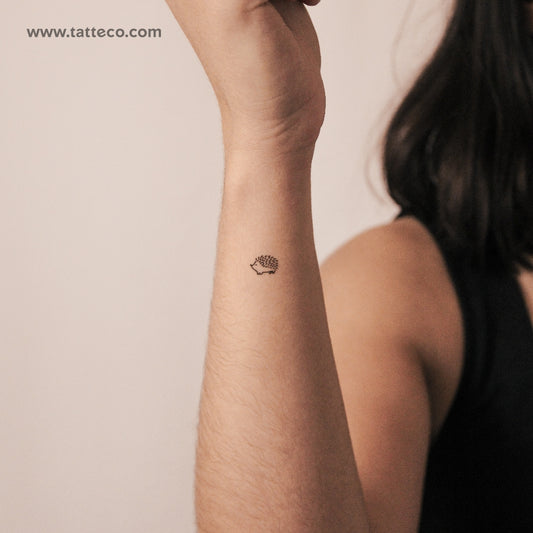 Minimalist Hedgehog Semi-Permanent Tattoo - Set of 2