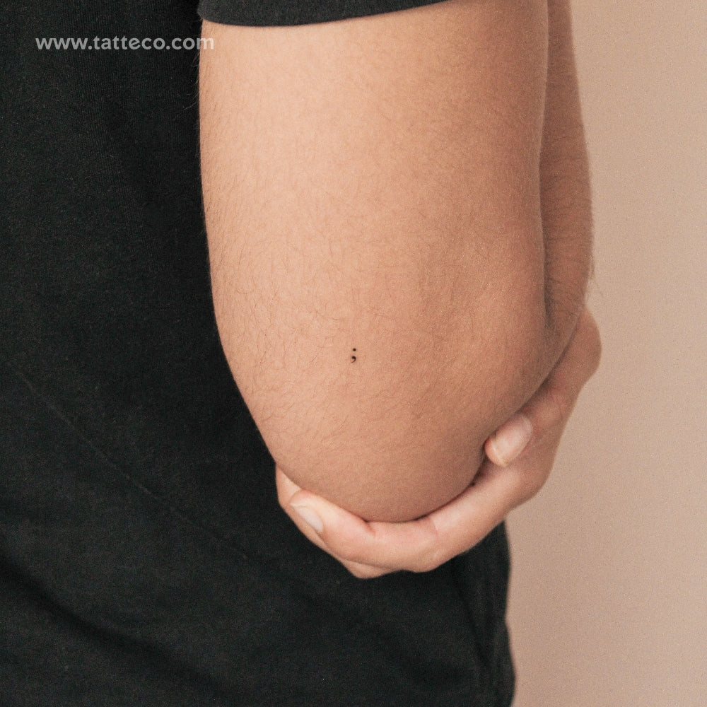 Tiny Semicolon Semi-Permanent Tattoo - Set of 2