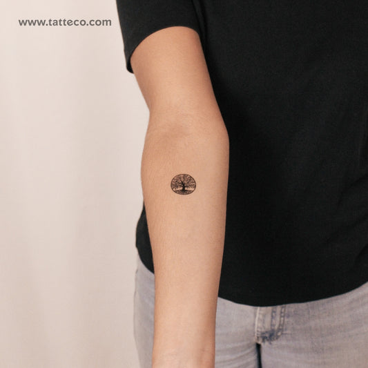 Tatuaje semipermanente pequeño del árbol de la vida (juego de 2)