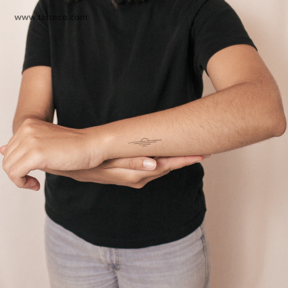 Minimalist Sunset Semi-Permanent Tattoo - Set of 2