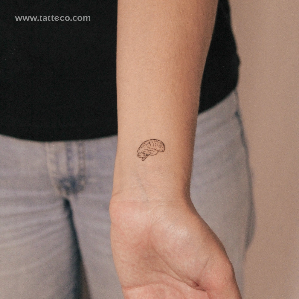 Tatuaje semipermanente de cerebro pequeño - Juego de 2