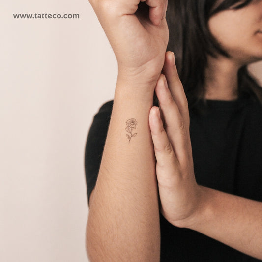 Small Rose Semi-Permanent Tattoo - Set of 2