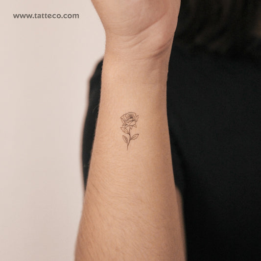 Small Rose Semi-Permanent Tattoo - Set of 2